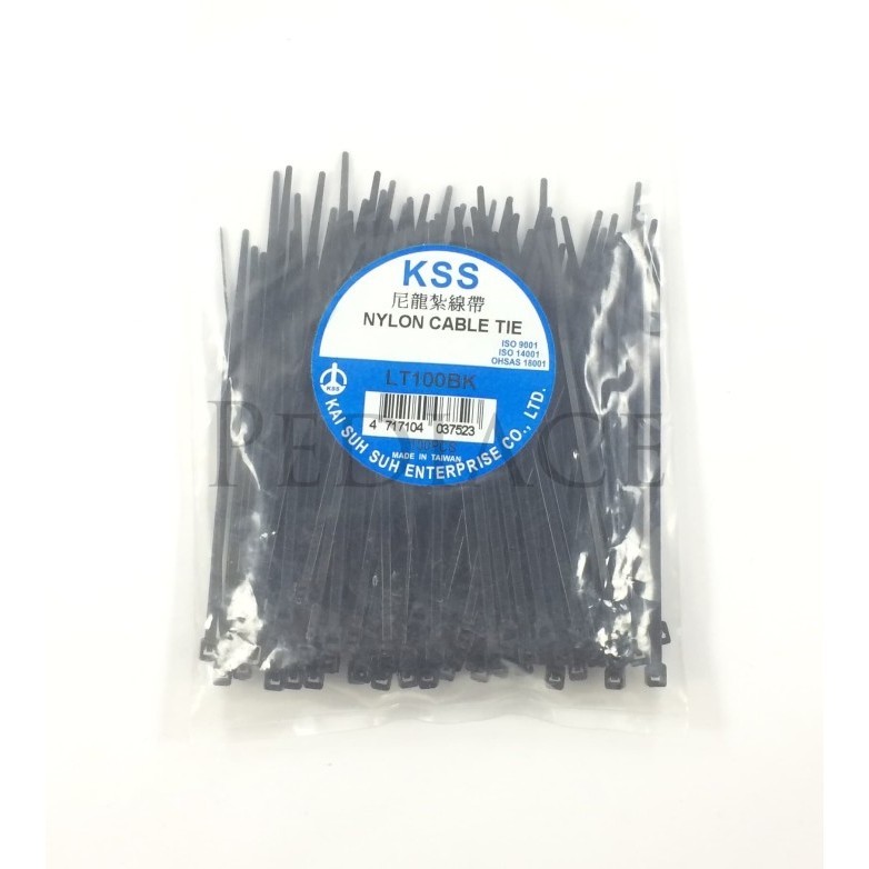 

Kabel Ties 10CM (100x2,5mm) KSS NYLON CABLE TIE LT100BK Taiwan 100PCS