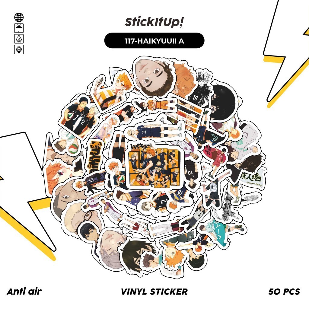 

COD✨ 100 Pcs Stiker Motif Anime Haikyuu!! Anti Air Untuk Dekorasi Notebook Sepeda Skateboard Handphone DIY
