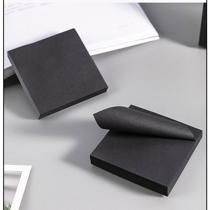 

(50 Lembar) Sticky Note Kertas Tulis Full Black Hitam