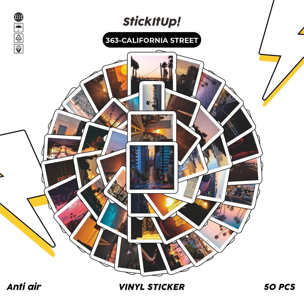 

COD✨ 50 Pcs Stiker Pack Motif Sunset California Lucu Aesthetic Vynil Waterproof untuk Freebies Sticker Buku Journal Casing HP Laptop