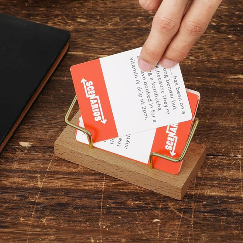 Business Card Holder Organizer Office Desk Display Stand Home Waut Wooden Metal Card Holder Wood Car