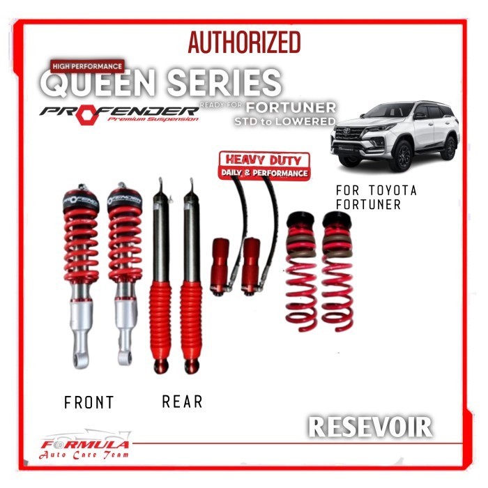 Shock Coilover PROFENDER QUEEN SERIES V3 notTEIN Fortuner VRZ Lowered+ - SUPER LOWERED+