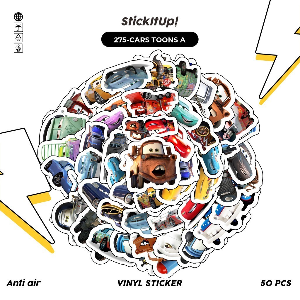 

COD100 Pcs Stiker Kartun Cars Toons Keren Anti Air Untuk Dekorasi Notebook Sepeda Skateboard Handphone DIY