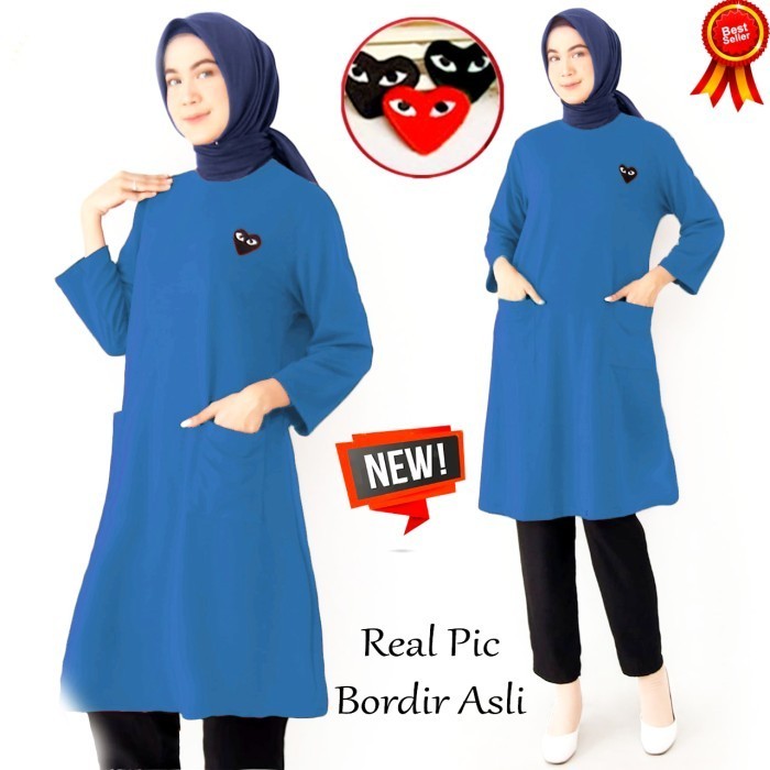 promo ✨ -Baju Dress Tunik nita kekinian - Tosca, XL