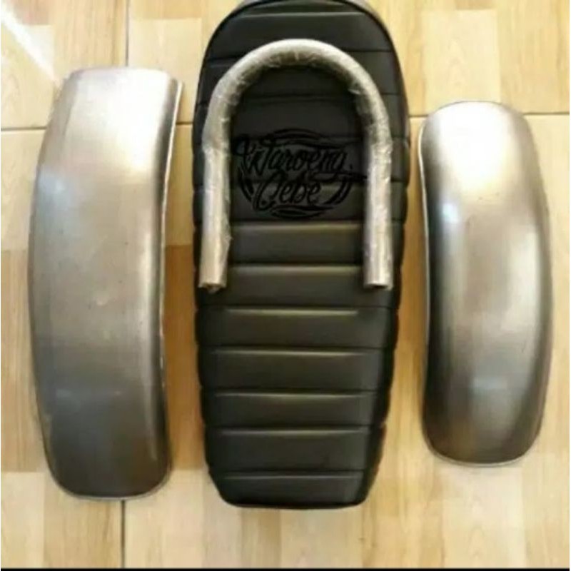 siap cod paket jok plus slebor polos japstyle aksesoris sepeda motor