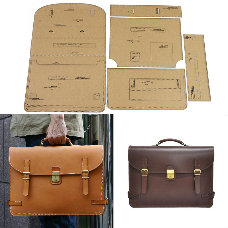 

DIY Handmade Leather Goods Pattern Drawing Men's Handbag Briefcase Laser Cutting Template Mold Leather Tool