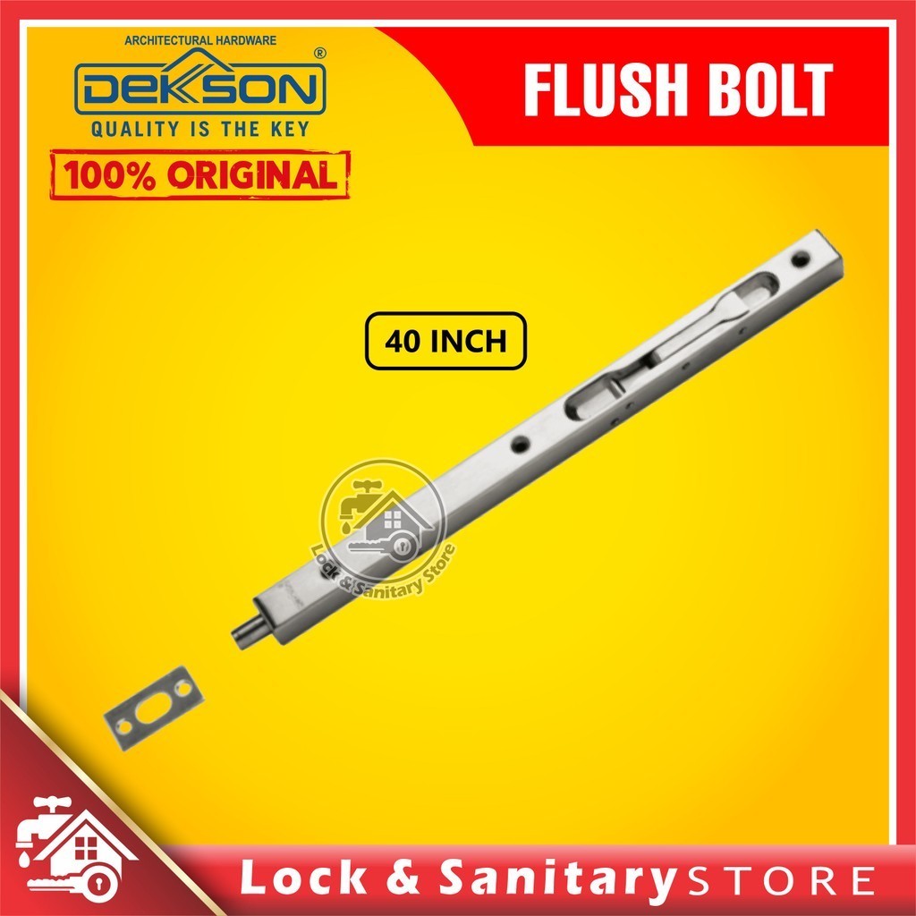 Grendel Tanam Dekkson Dekson FB 040 40" Inch 100 cm Flush Bolt Slot Pintu Kayu