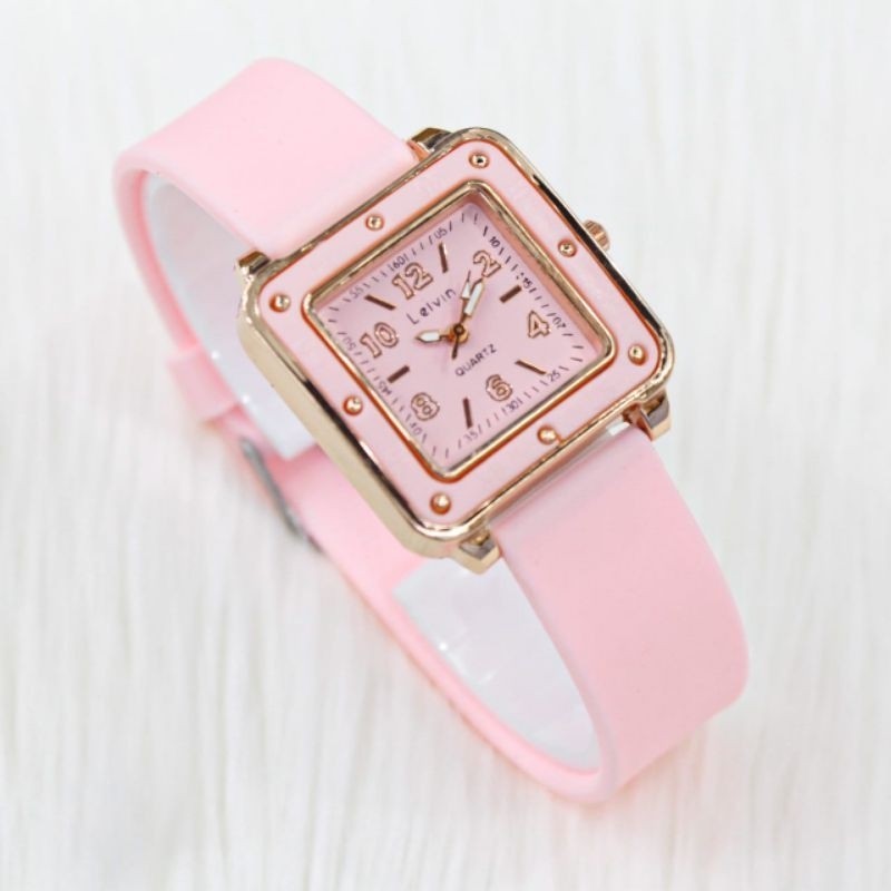 Jam Tangan Cewek LEIVIN tipe LV6868/Jam Tangan Casual Pria dan Wanita/Watch Analog Strap Rubber/SUND