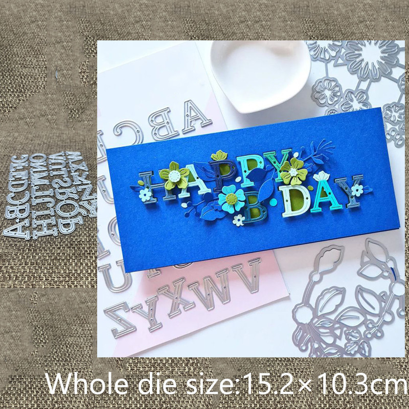 

XLDesign Craft Metal stencil mold Cutting Die 26pcs letters decoration scrapbook die cut Album Paper Card Craft Embossing