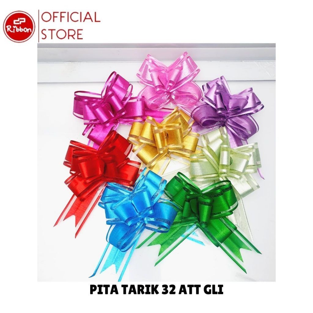 

Pita Tarik 32mm MATTE GLITTER Hiasan Hantaran Serut Parcel Kado Souvenir RIBBON