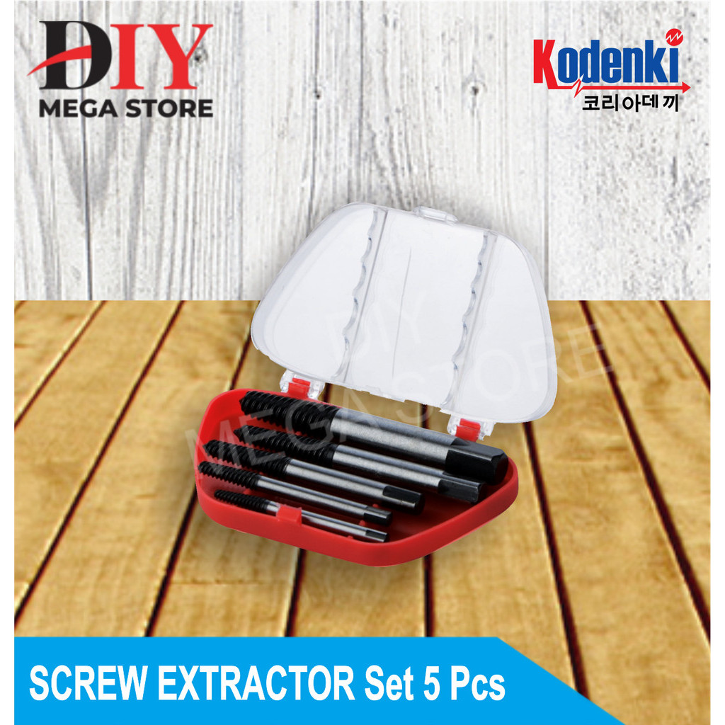 Tap pembuat ulir baut tap balik screw extractor set 5 pcs kodenki Tap balik screw extractor set 5pcs