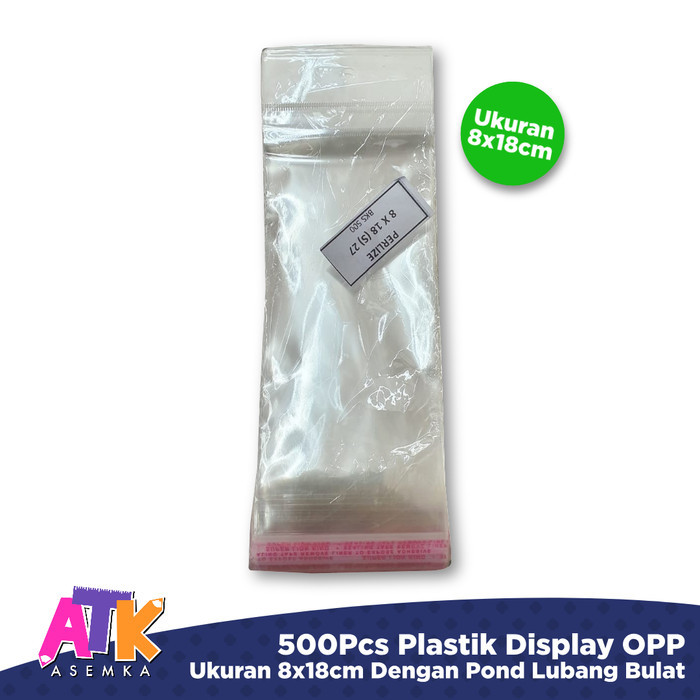 

500pcs Plastik Display 8x18cm OPP Gantungan / Pajangan