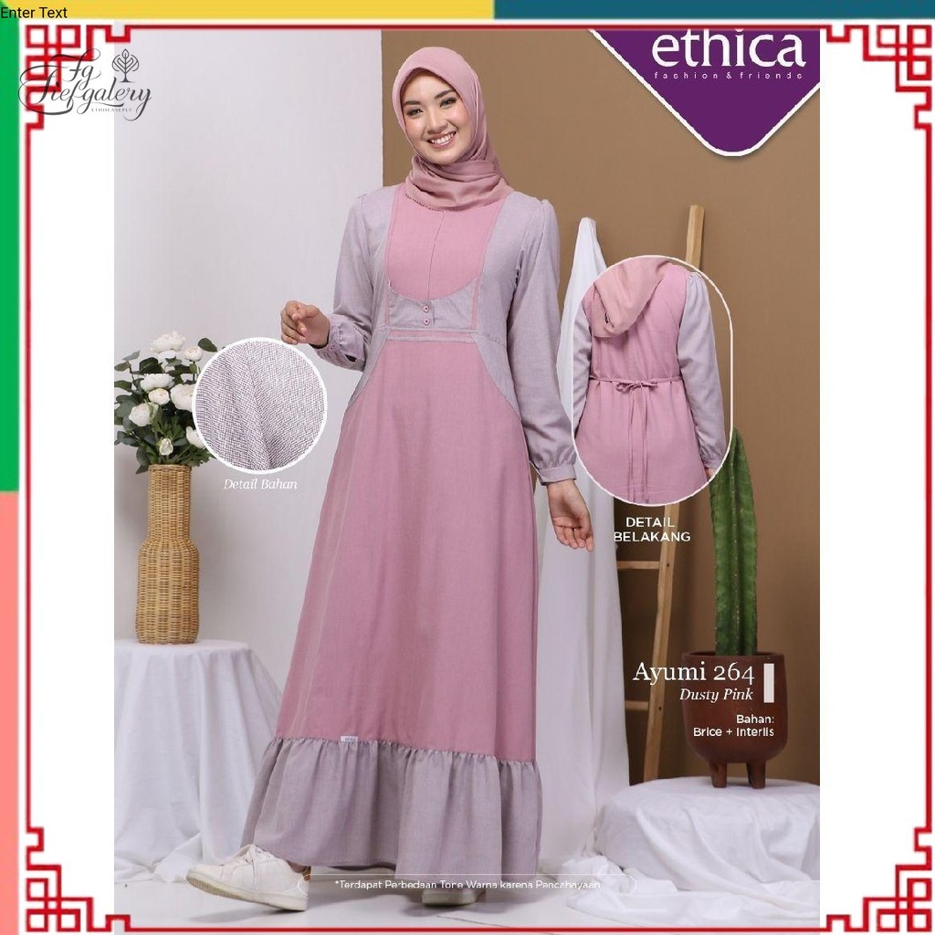 (Fg)ETHICA SEPLY Terbaru/ Gamis Dewasa Premium Terbaru Ayumi 264 By Ethica/Gamis Premium Perempuan D