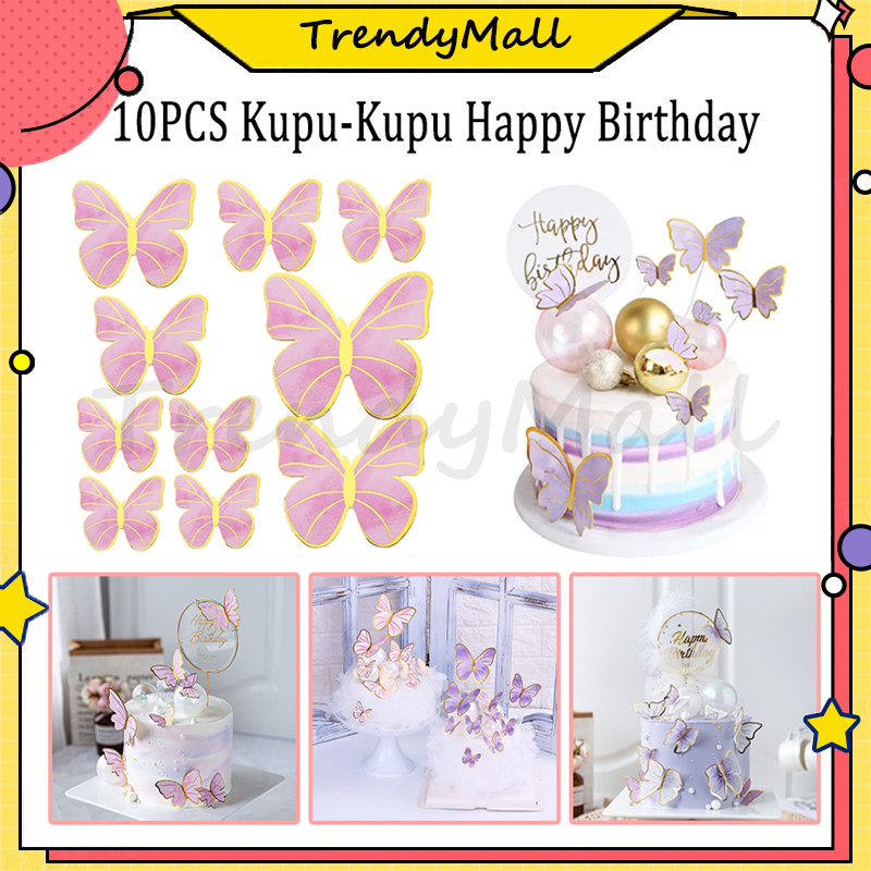 

10Pcs Potongan Kupu-kupu Puncak Kue/topper kupu kupu/topper kue/hiasan kupu kupu/Topper Kue ulang tahun Dekorasi Kupu/Hiasan kue Kupu