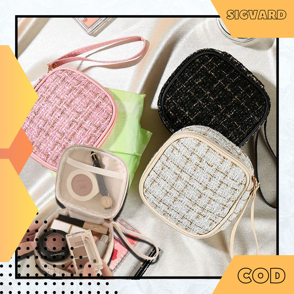 SIGVARDSTORE - Tas Kosmetik Make Up Kecil Simple Penyimpanan Alat Kecantikan Serbaguna Lucu TK11