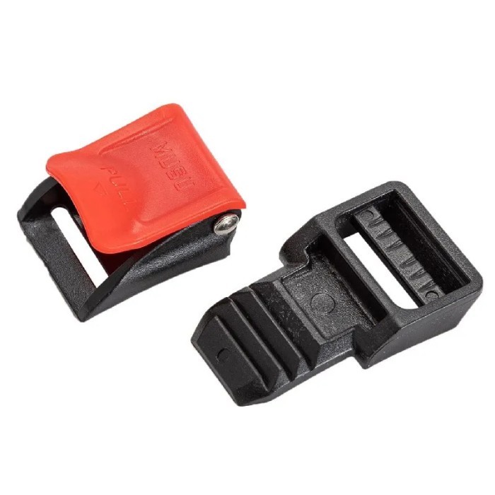 Buckle Gesper Pengait Klik Pengunci Clip Klip Tali Helm Model Buaya Dorong Kaitan Cadangan Sparepart Helm Sepeda Motor Bogo Rusak Hitam Merah Universal 3 Knot