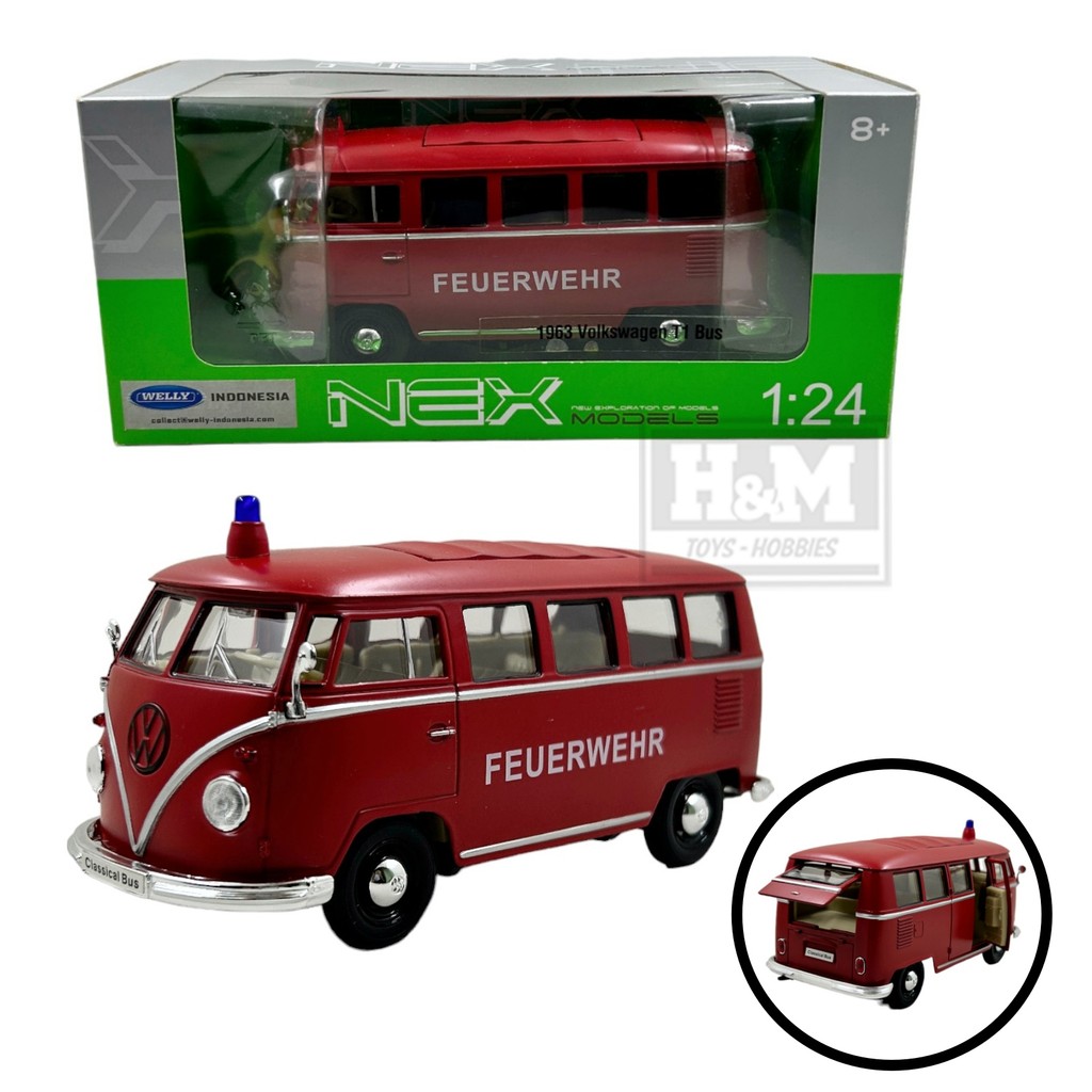 Welly 1:24 1963 Volkswagen T1 Bus - FEUERWEHR
