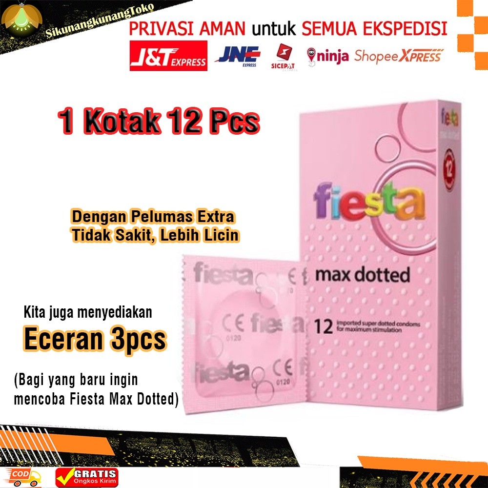 (SKN) Kondom Fiesta Max Dotted Condom Berbintil Bintil Bergerigi