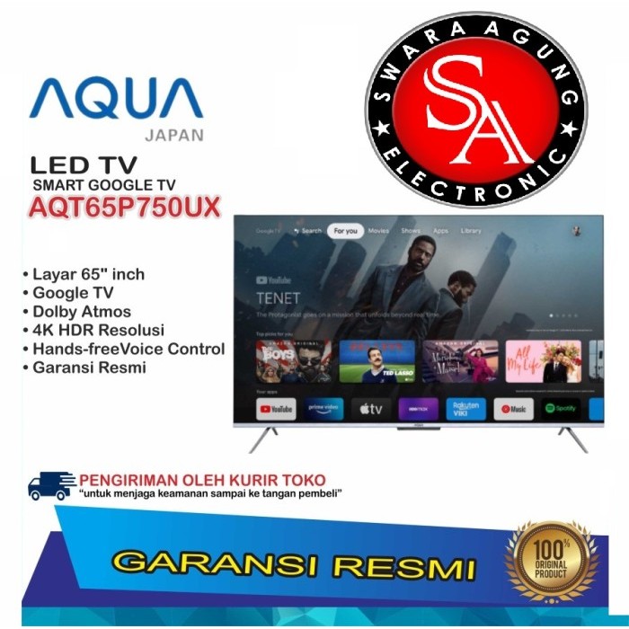HQLED Digital Android TV 65 Inch AQUA Type: AQT65P750UX Google (Medan)