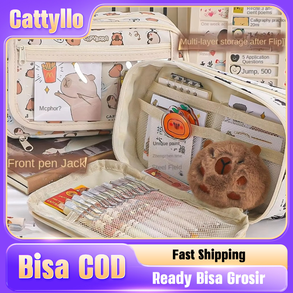 

Tempat Pensil besar kapasitas besar untuk Alat Tulis Ins Japan Stylish Canvas Pencil Box Tas Pensil Cute Student