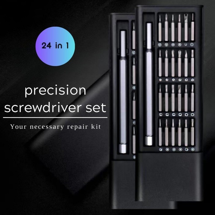 Set Obeng Magnet Magnetic Multifungsi Pocket Portable Premium 24in1 Screwdriver Precision Screwdriver Magnetic Bits 24 in 1 6024 24 Mata Anti Slip Dengan Box Kotak Penyimpanan Obeng Elektronik Gadget Camera Smartphone