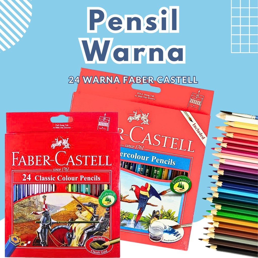 

Pensil Warna Faber Castell Water Colour dan Classic Calour 24 Warna