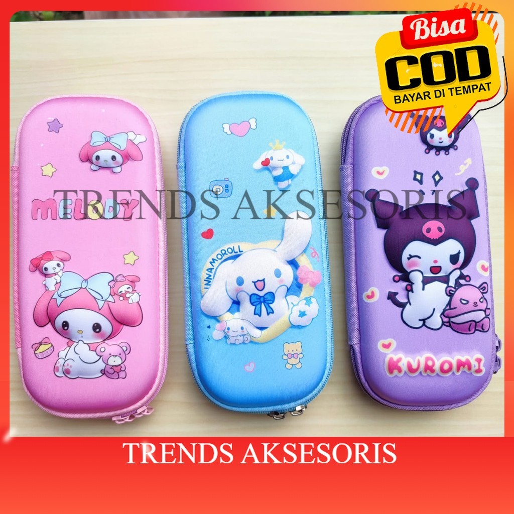 

[TRENDS COD] Tempat Pensil Kuromi 3D Pencilcase | Kotak Pensil Anak Sekolah Kuromi, My Melody, Cinnamoroll | Pencil Case Fancy