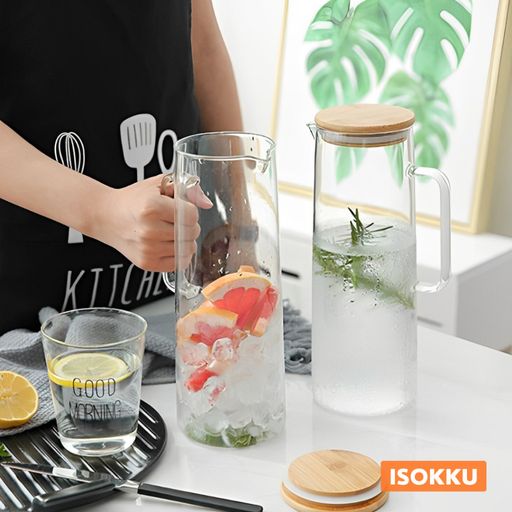 Teko Kaca Teh Pitcher Tahan Panas Api Di Atas Kompor Kaca Borosilicate