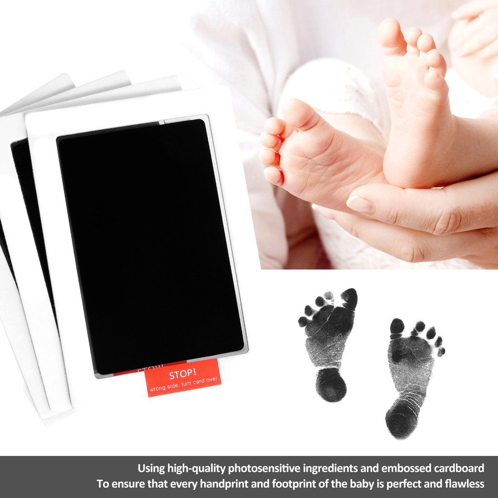 

Inkless Baby Hand and Footprint Kit, Ink Pad Safe No Mess Printing Infant Hand Foot Stamp,4 Pack Newborn Inkless Print Pads