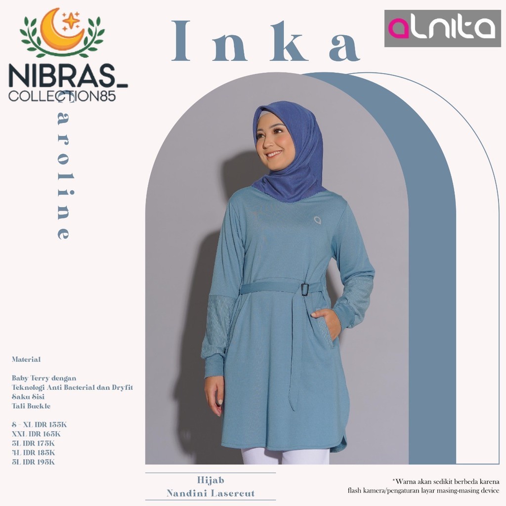 Nibras_Collection85 - Atasan Muslim Polos Bahan Katun Inka Tunik Simple Wanita By Nibras