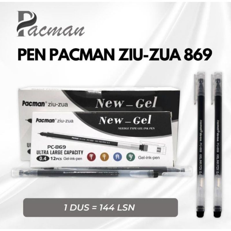 

PULPEN PACMAN ZIUZUA 869 1 PACK ISI 12 PCS / PULPEN GEL MURAH / PULPEN PACMAN MURAH