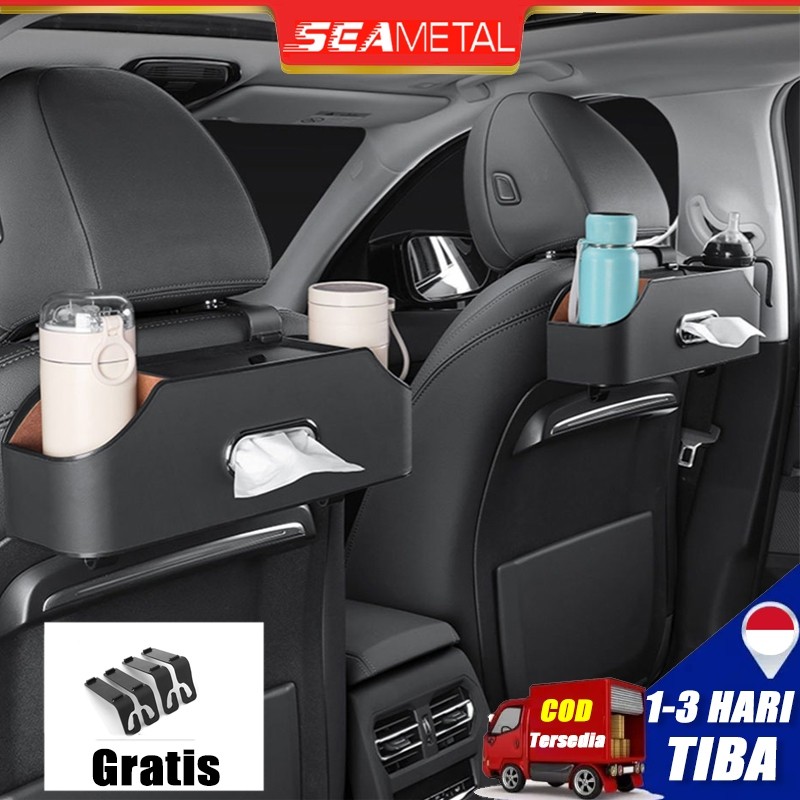 AS45RT SEAMETAL Kotak Penyimpanan Mobil Tisu Gantungan Jok Mobil Cup Holder Mobil Premium