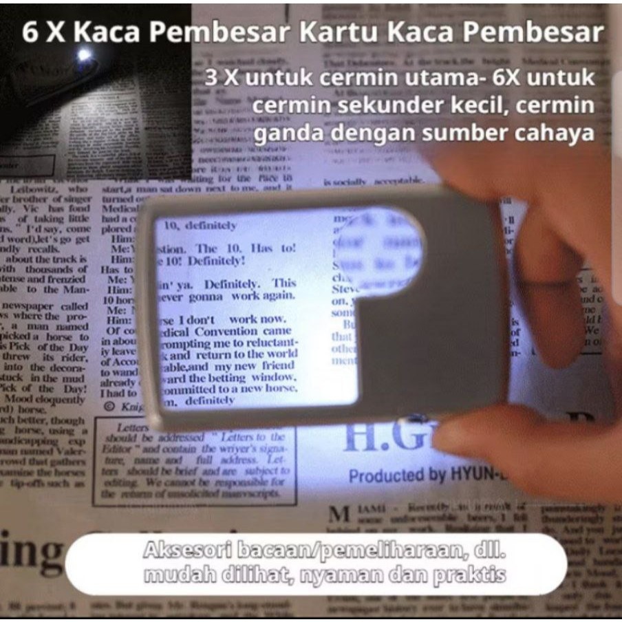 

kaca Pembesar kartu nama lensa optik akrilik portabel / kaca pembesar HD CARD MAGNIFYING GLASS ORIGINAL | MC