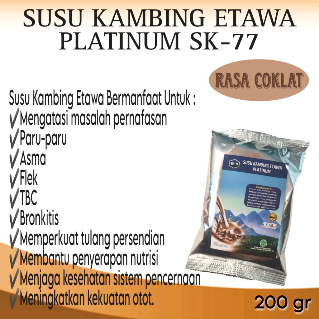 

SUSU KAMBING ETAWA PLATINUM SK77 200gr RASA COKLAT