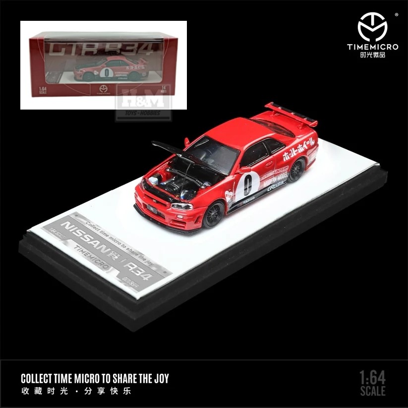 Time Micro 1/64 Nissan GTR34 Z-tune (Red)