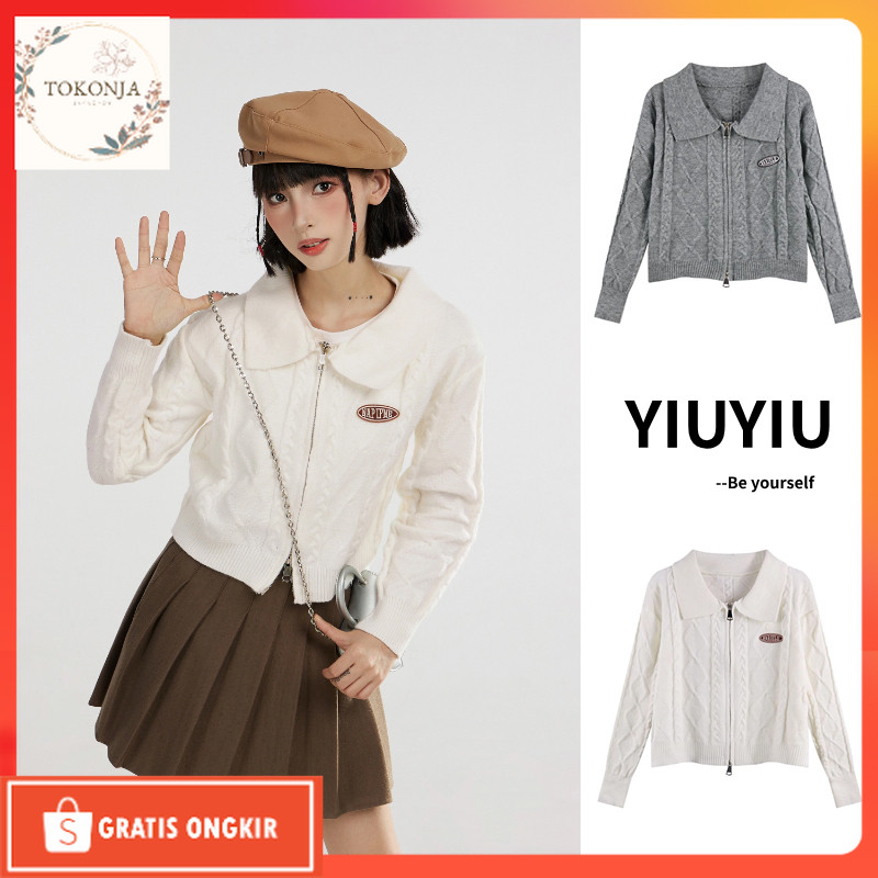 Cardigan Korea / YIU YIU Rajut - Cardigan Rajut Korea Kardigan Wanita Import Cardigan Crop Lengan Pa