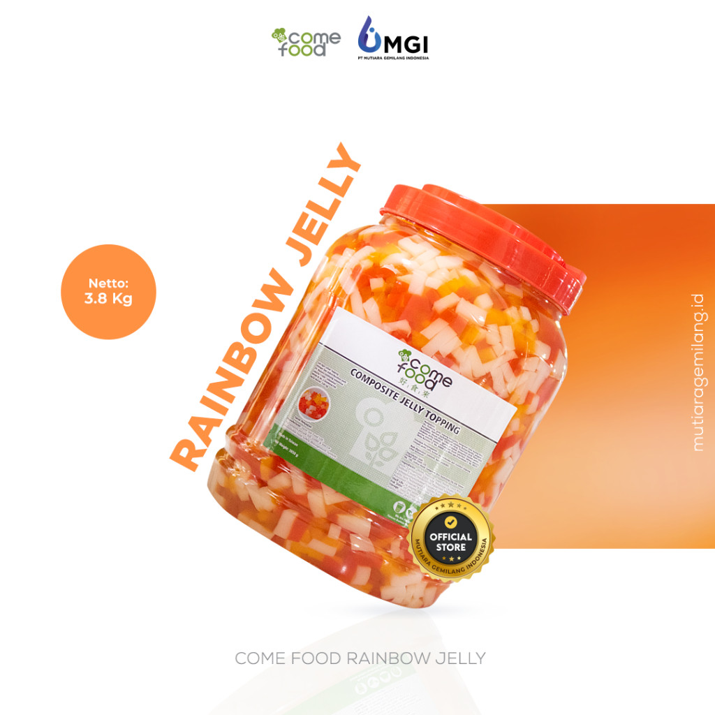 

. Comefood RAINBOW JELLY 3.8 KG - Comefood RAINBOW JELLY 3.8 KG Topping Minuman Kekinian Premium Import PT MGI