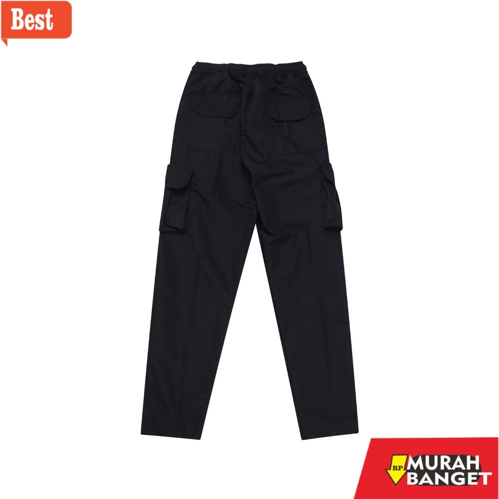 celana cargo panjang pria Screamous Long Pants Cargo LUCAS BLACK Slim Fit
