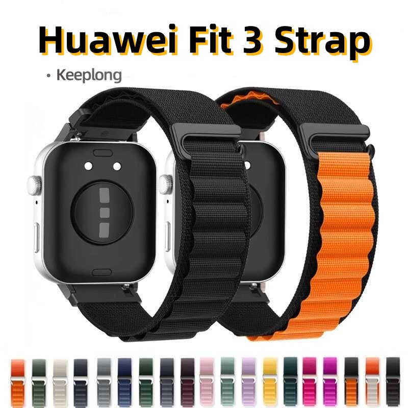 Alpine Nylon for Huawei Watch Fit 3 Strap Tali Nylon Loopback Strap Huawei Fit 3 Model Nylon