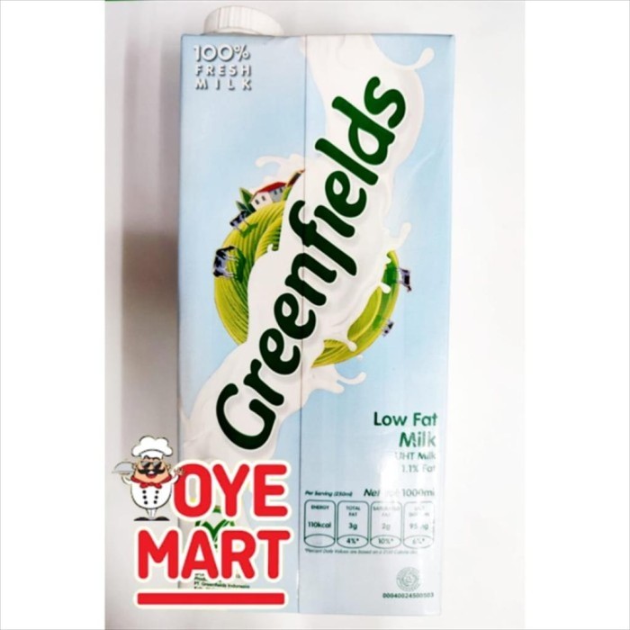 

GREENFIELDS LOW FAT MILK 1 LITER 1,1% LEMAK / SUSU UHT RENDAH LEMAK