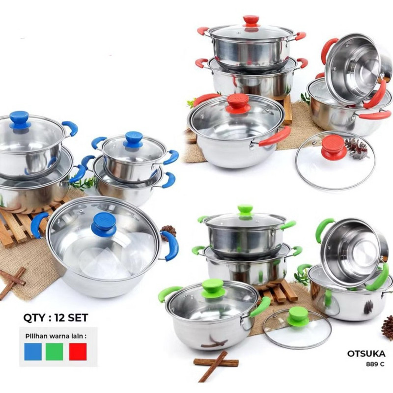 Panci Set Otsuka Tutup Kaca - Soup Pot - Stock Pot Serbaguna