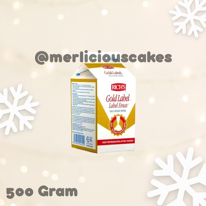 

INSTANT COURIER ONLY Rich's Gold Label 500 Gr Non Dairy Whipping Cream