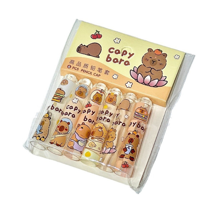 

J2 - Set 6pcs Penutup pensil lucu capybara Cover pencil sanrio