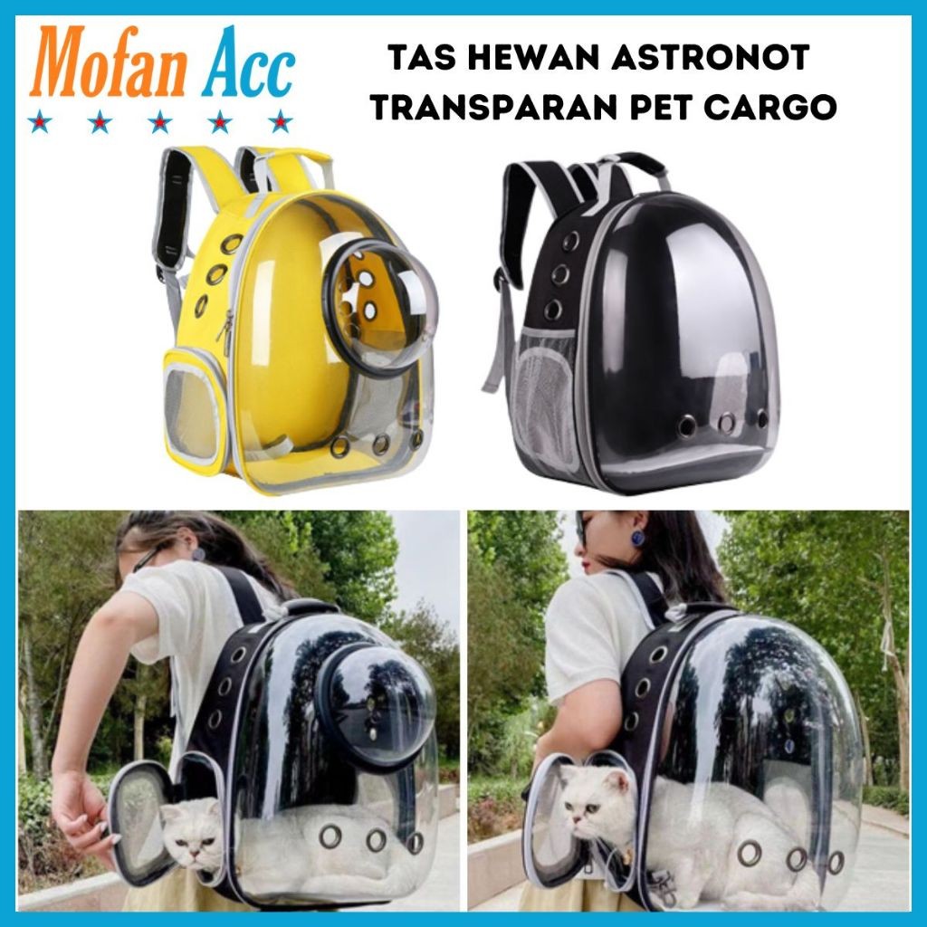Tas Hewan Astronot Transparan / Ransel Kucing Anjing Kelinci Pet Carrier Upgraded Cargo Astronaut / 
