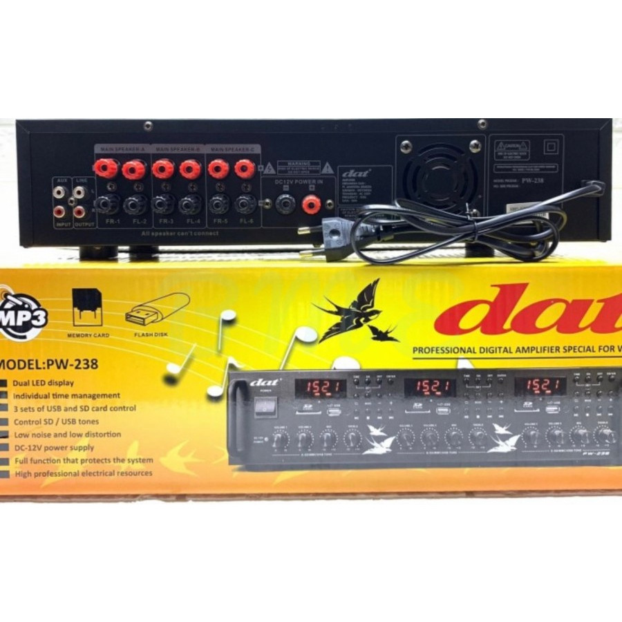 AMPLI WALET DAT PW 238 3 PLAYER 6 CHANNEL ORIGINAL
