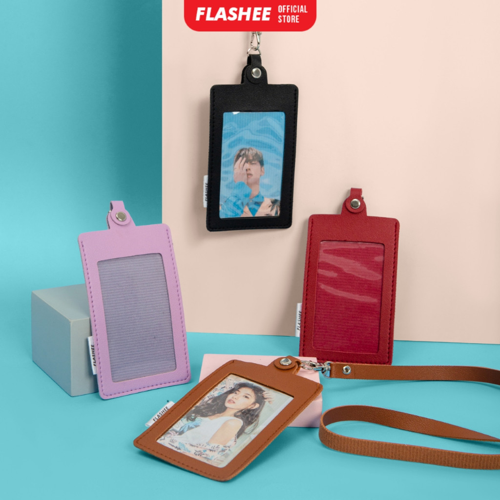 

Name Tag Kulit Kancing Lanyard Mika Satu Sisi Name Tag Kulit Model Kancing ID Card Holder