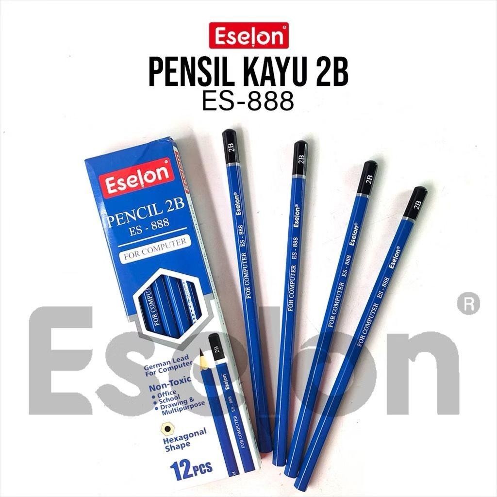 

PENSIL 2B BIRU ES888 Eselon / Pensil kayu 12 pcs Stationery
