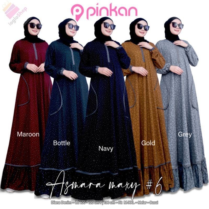 MUFASH - ASMARA MAXY#6 Gamis Diana Denim Jumbo Busui Friendly by Fashion Solo