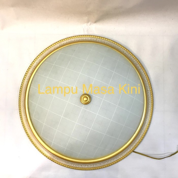 Lampu plafon Bulat Led lis Gold White Bulat Kaca