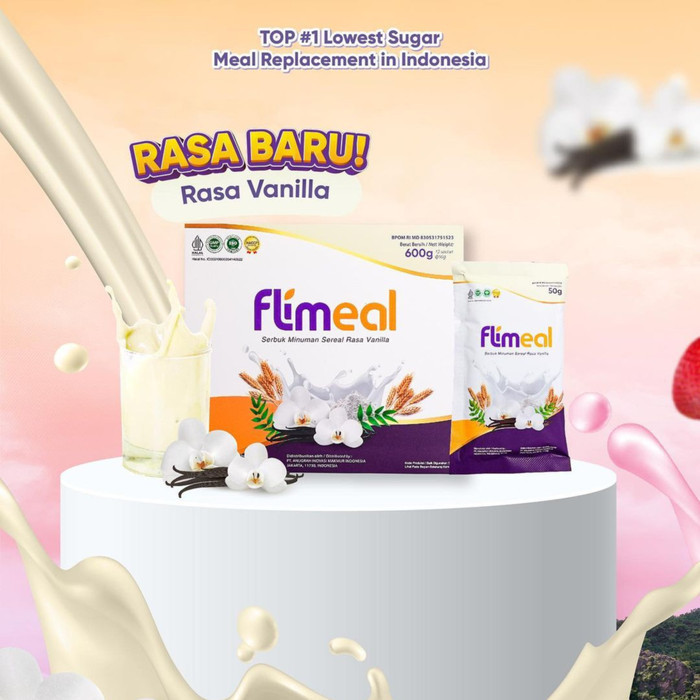 

Flimeal Minuman Sereal Rasa Vanilla 1 box Isi 12 pcs